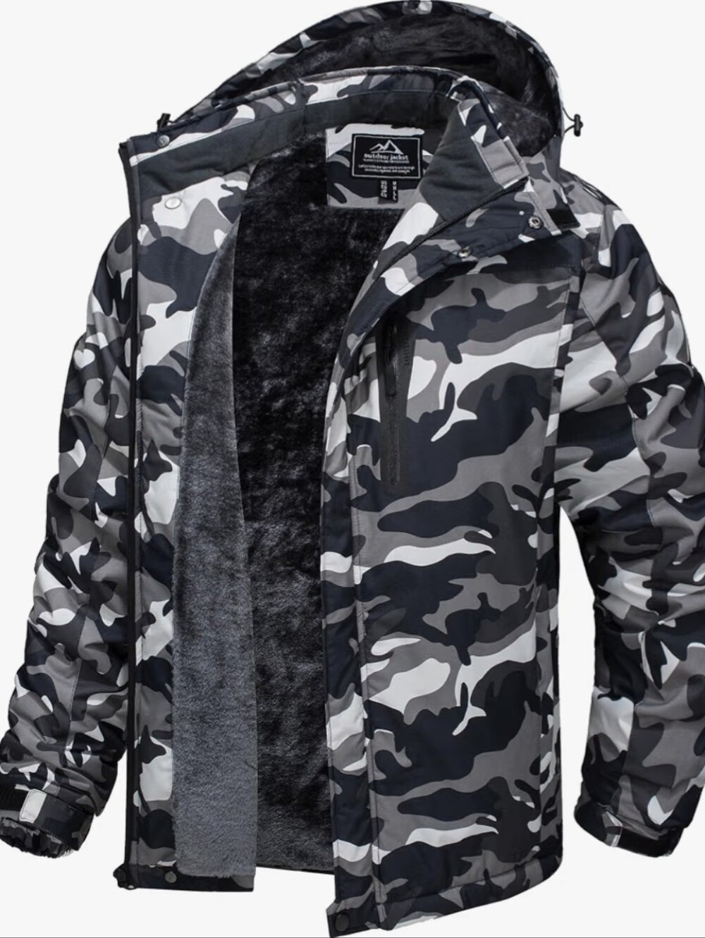 Men's Winter Jacket Waterproof Ski Coat Warm Fleece Lined Windproof
